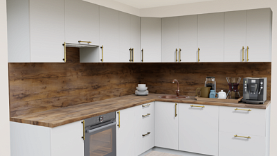 Кухня угловая Супермат панакота 8916